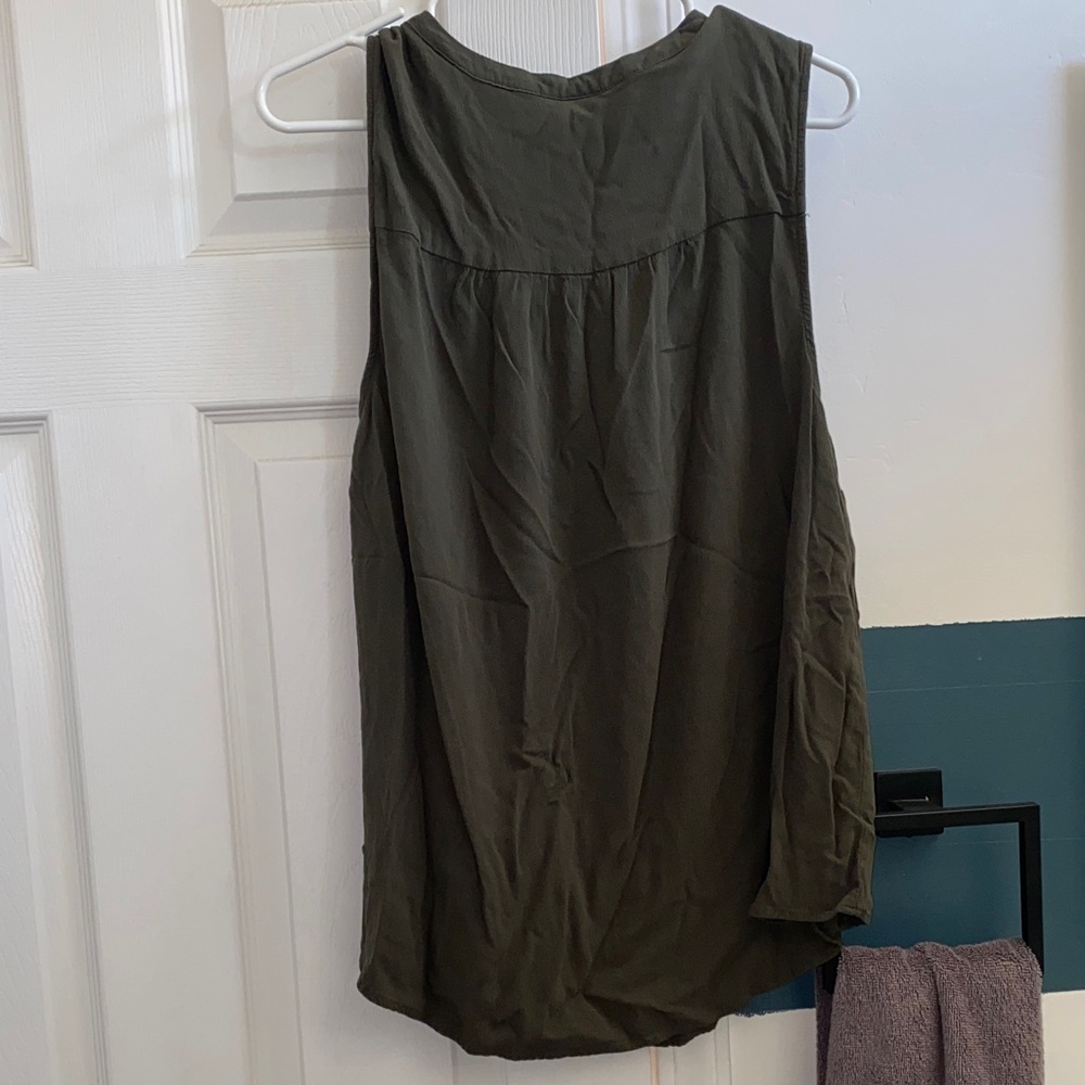 Torrid Olive Button-Up Tank Top - Picture 4 of 7